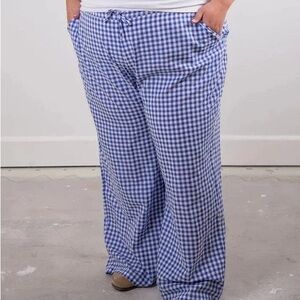 Blue Checkered Women's Pants